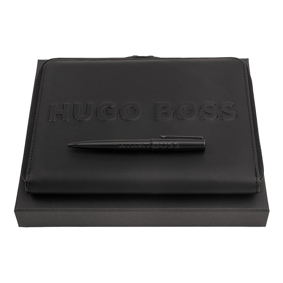 HUGO BOSS Kugelschreiber / Notizbuch Label A5 schwarz-1