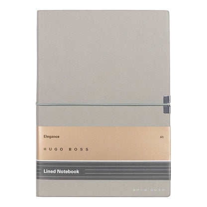 HUGO BOSS, Notizbuch Elegance Storyline, A5 liniert weiss, grau-2