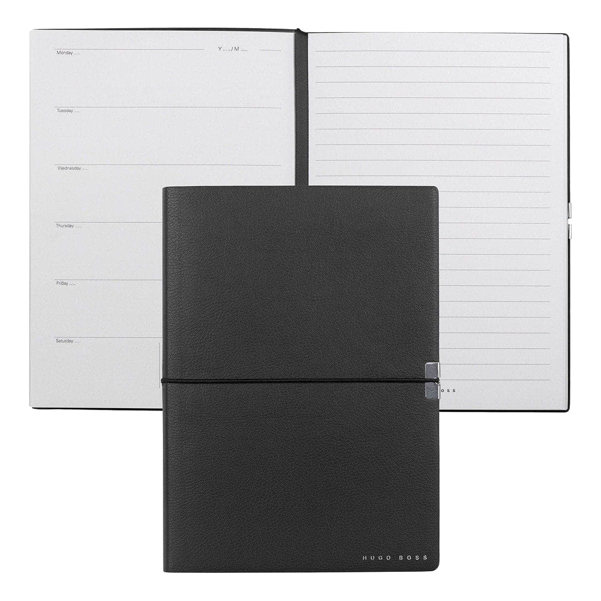 HUGO BOSS, Notizbuch Elegance Storyline, A5 agenda weiss, schwarz-1