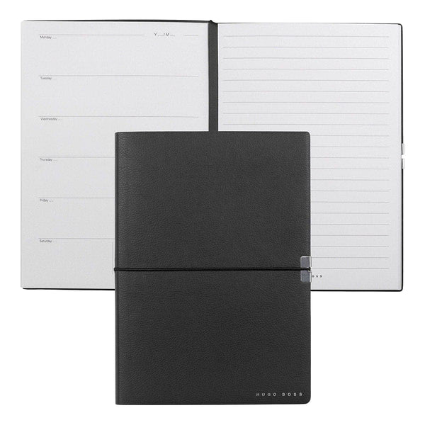 HUGO BOSS, Notebook Elegance Storyline, A5 planner white, black