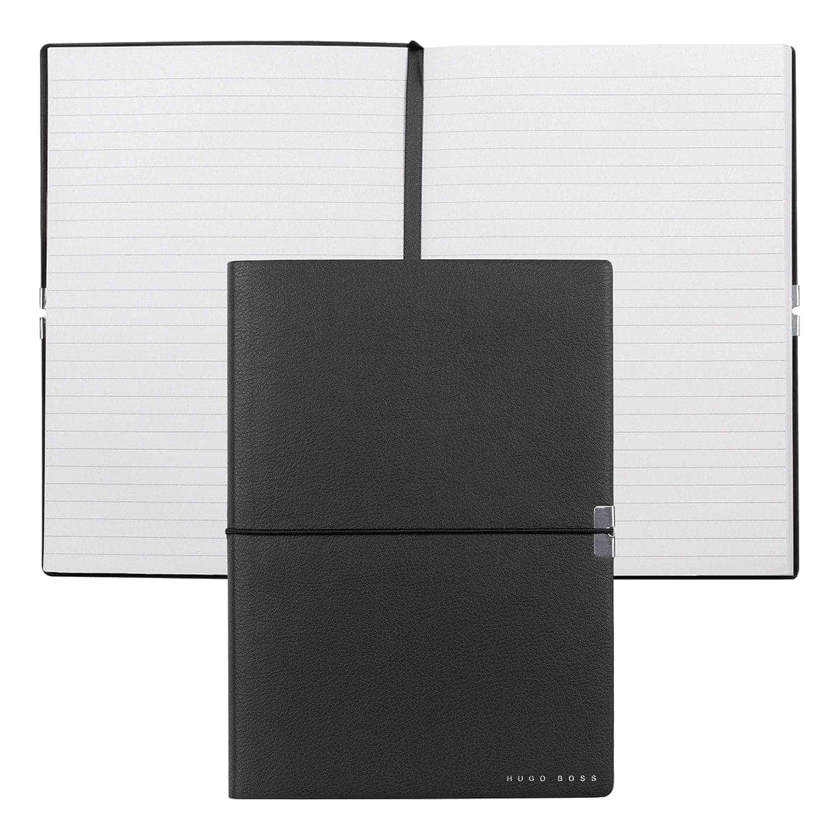 HUGO BOSS, Notizbuch Elegance Storyline, A5 liniert weiss, schwarz-1
