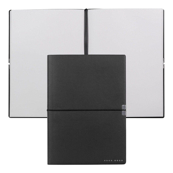 HUGO BOSS, Elegance Storyline Notebook, A5 blank white, black