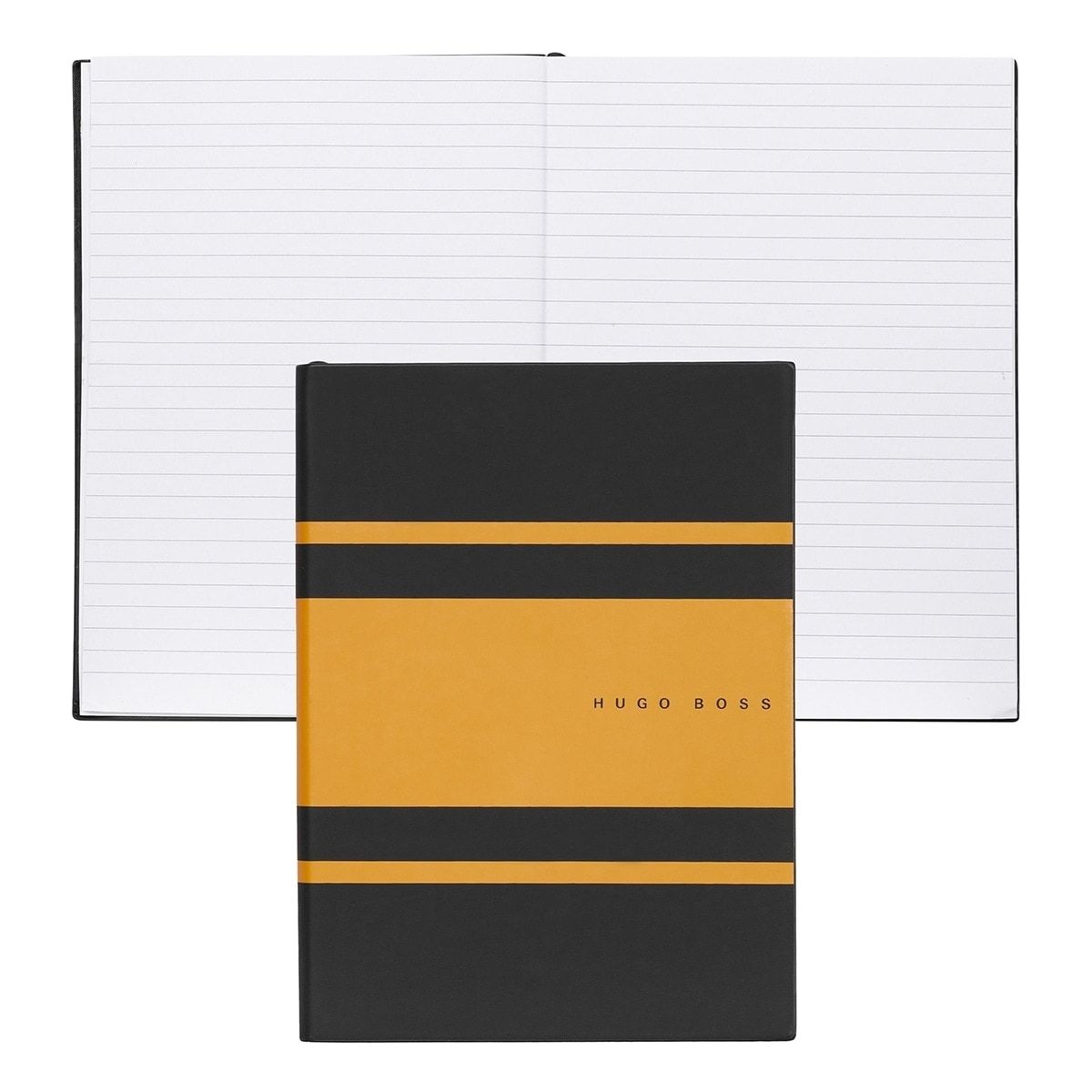 HUGO BOSS, Notizbuch Essential Gear, A5 liniert weiss, gelb-1
