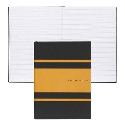 HUGO BOSS, Notizbuch Essential Gear, A5 liniert weiss, gelb-1