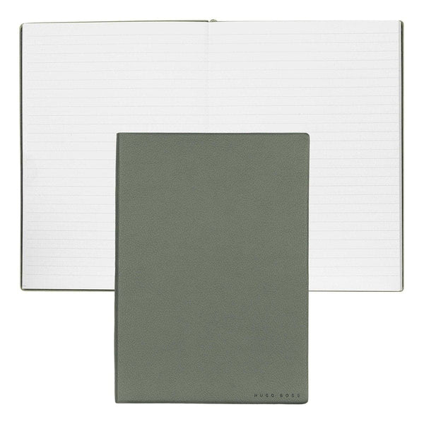 HUGO BOSS, Notizbuch Essential Storyline, A5 liniert weiss, khaki