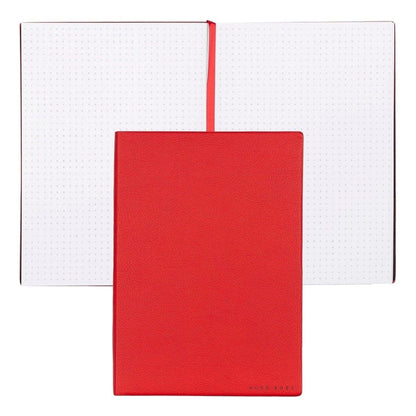 HUGO BOSS, Notizbuch Essential Storyline, A5 dotted weiss, rot-1