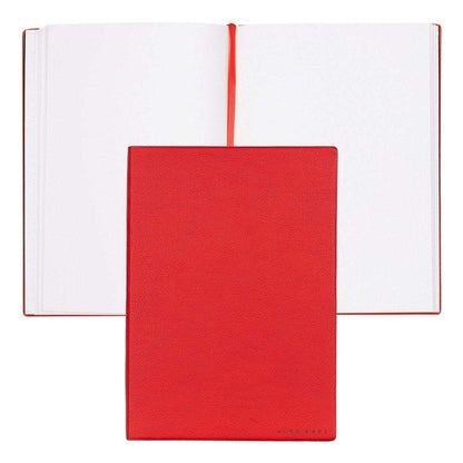 HUGO BOSS, Notizbuch Essential Storyline, A5 blanko weiss, rot-1