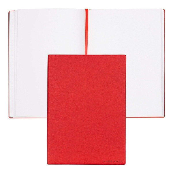 HUGO BOSS, Carnet Essential Storyline, A5 vierge blanc, rouge