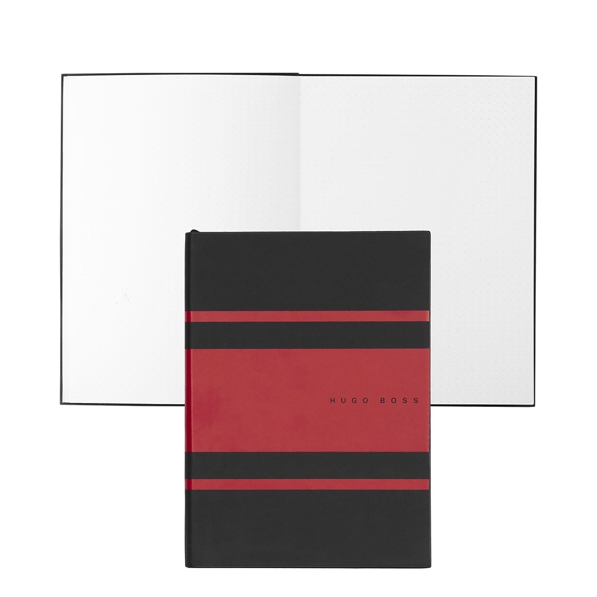 HUGO BOSS, Notizbuch Essential Gear, A5 dotted weiss, rot-1