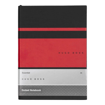 HUGO BOSS, Notizbuch Essential Gear, A5 dotted weiss, rot-2