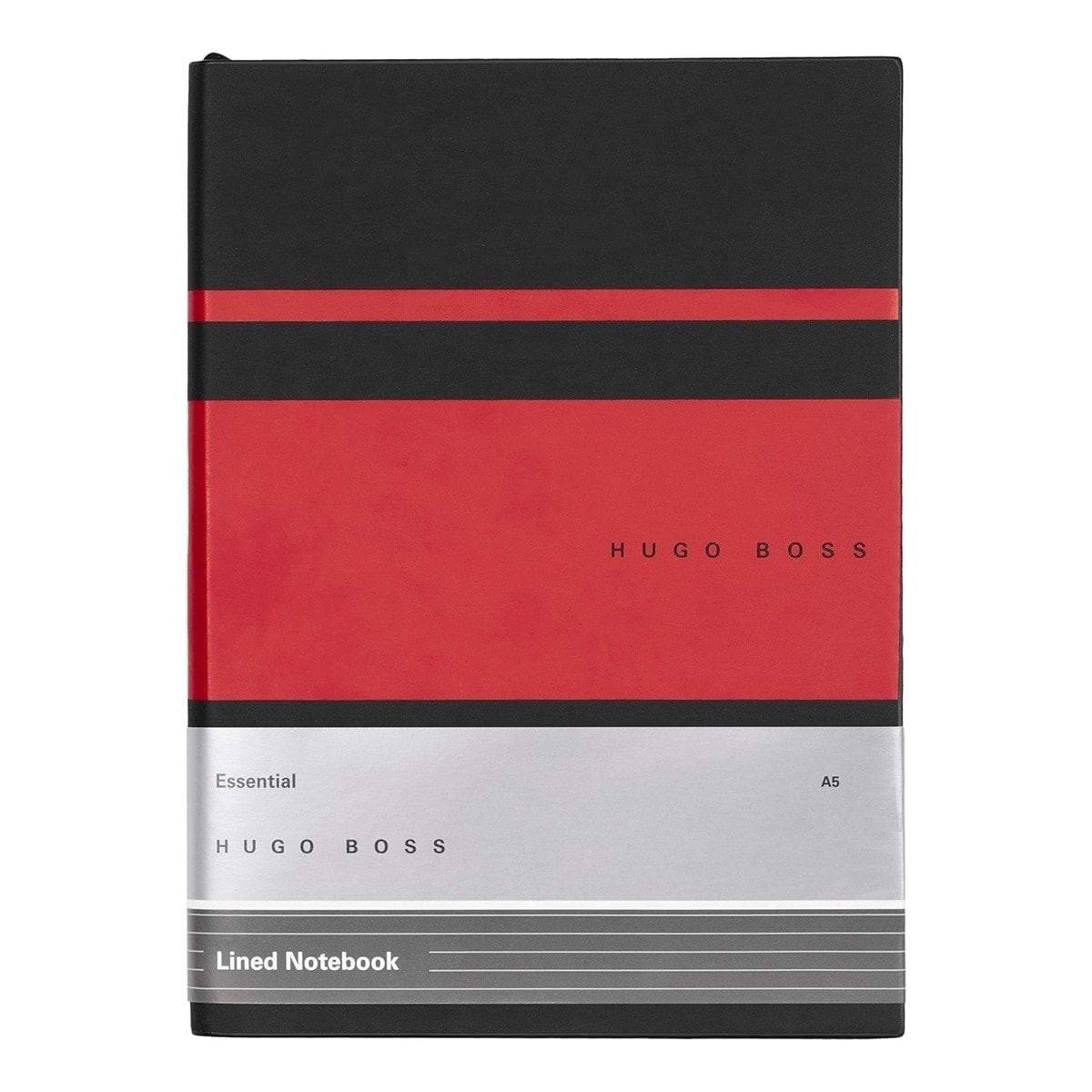HUGO BOSS, Notizbuch Essential Gear, A5 liniert weiss, rot-2