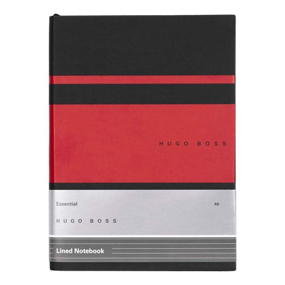 HUGO BOSS, Notizbuch Essential Gear, A5 liniert weiss, rot-2