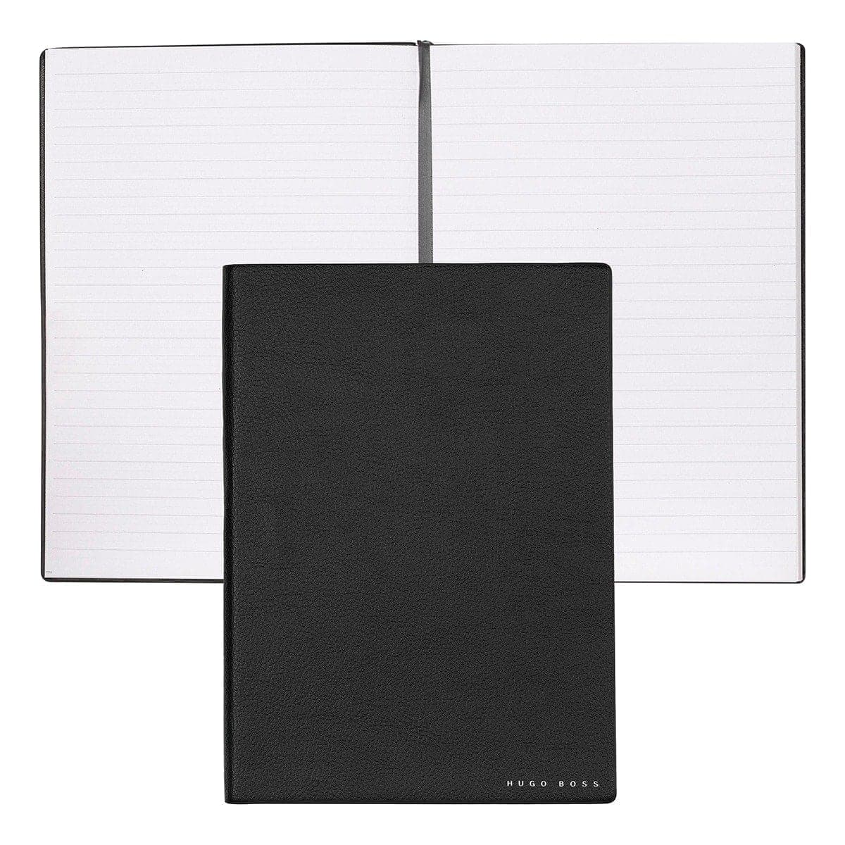 HUGO BOSS, Notizbuch Essential Storyline, A5 liniert weiss, schwarz-1