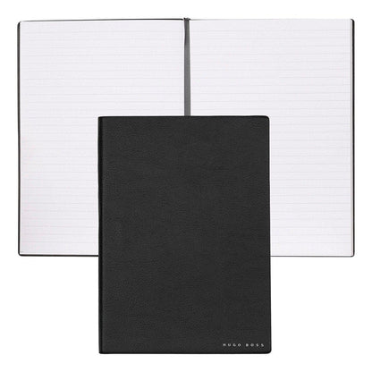 HUGO BOSS, Notizbuch Essential Storyline, A5 liniert weiss, schwarz-1
