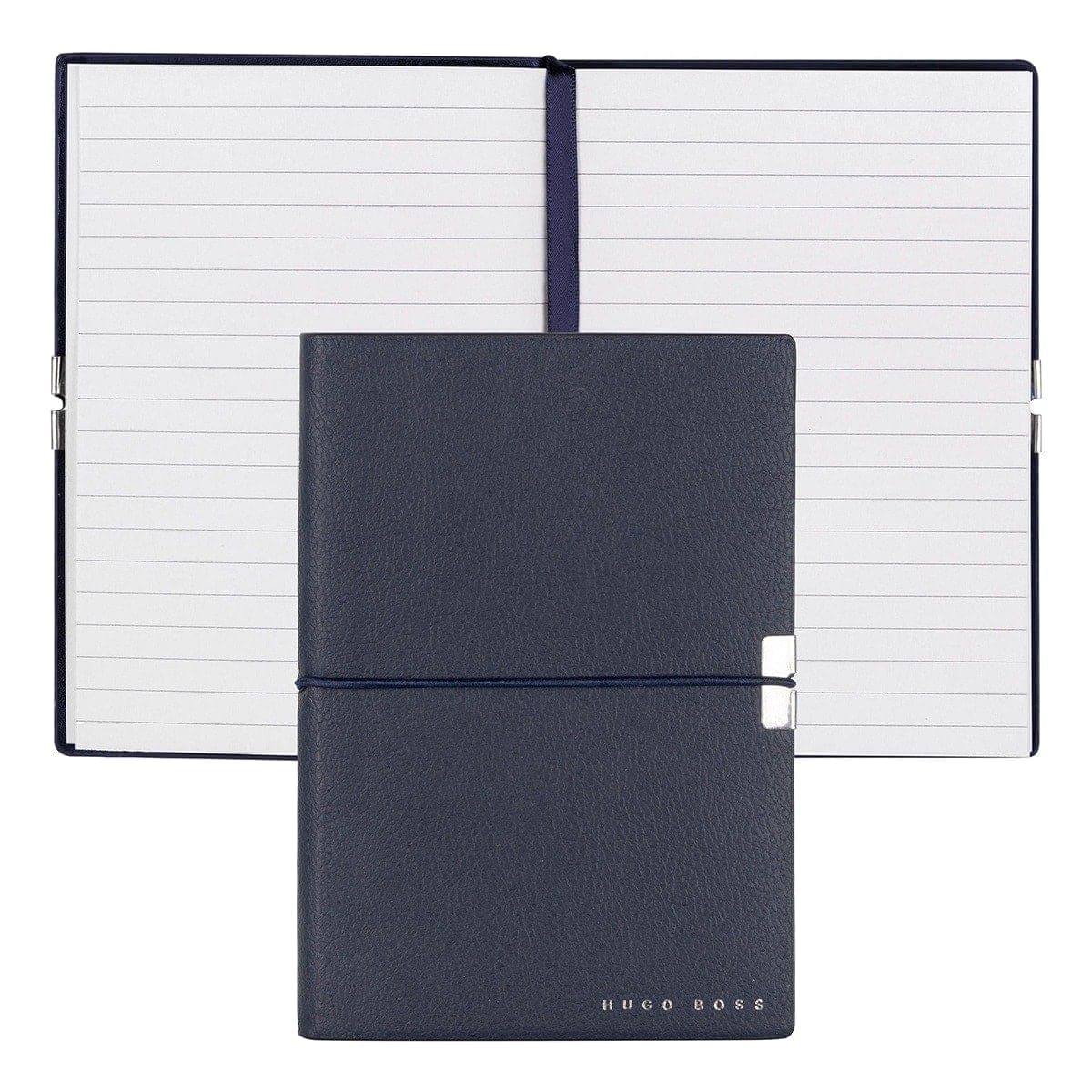 HUGO BOSS, Notizbuch Elegance Storyline, A6 liniert weiss, dunkelblau-1