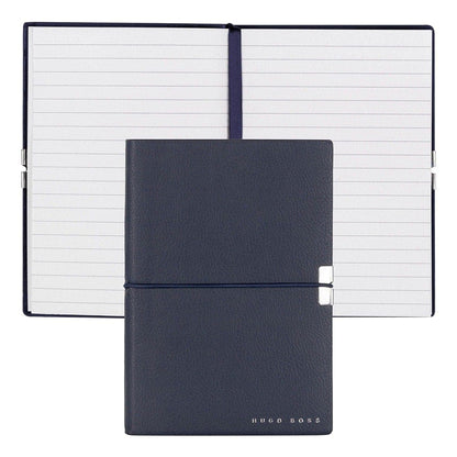 HUGO BOSS, Notizbuch Elegance Storyline, A6 liniert weiss, dunkelblau-1