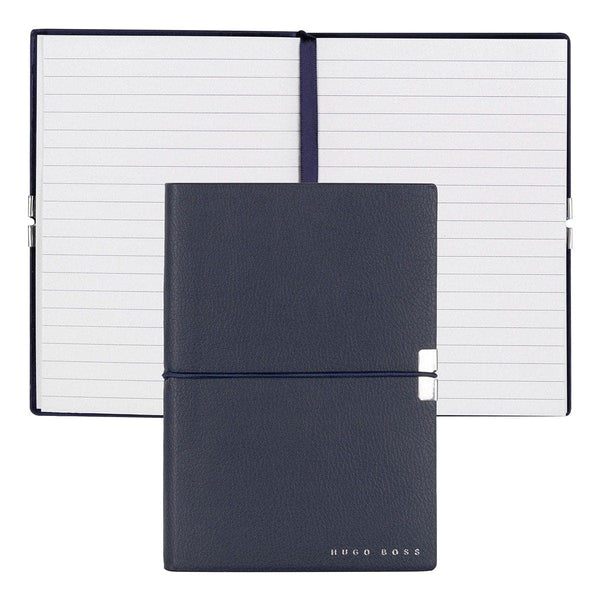 HUGO BOSS, carnet Elegance Storyline, A6 ligné blanc, bleu foncé