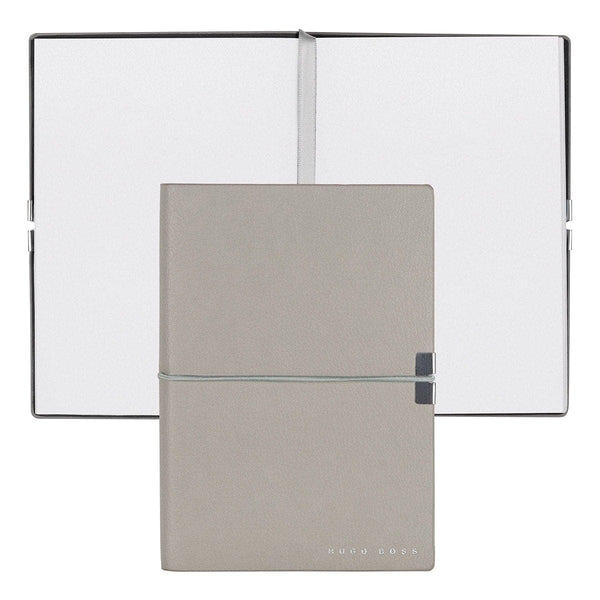 HUGO BOSS, carnet de notes Elegance Storyline, A6 vierge blanc, gris
