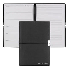 HUGO BOSS, Notizbuch Elegance Storyline, A6 agenda weiss, schwarz