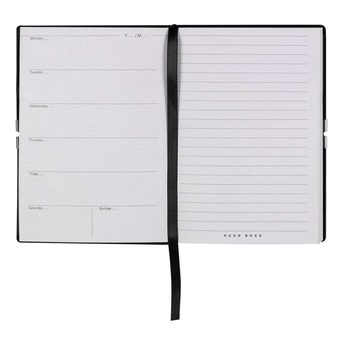 HUGO BOSS, Notizbuch Elegance Storyline, A6 agenda weiss, schwarz-4