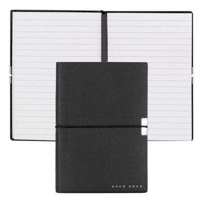 HUGO BOSS, Notizbuch Elegance Storyline, A6 liniert weiss, schwarz-1