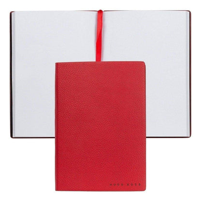 HUGO BOSS, Notizbuch Essential Storyline, A6 blanko weiss, rot-1