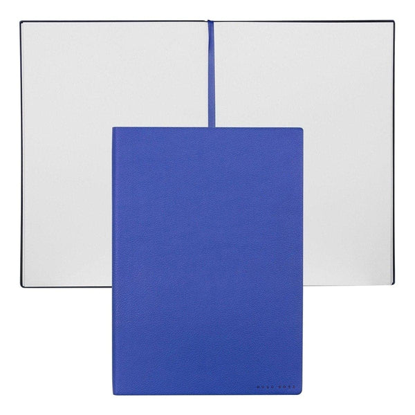 HUGO BOSS, Notizbuch Essential Storyline, B5 blanko weiss, blau