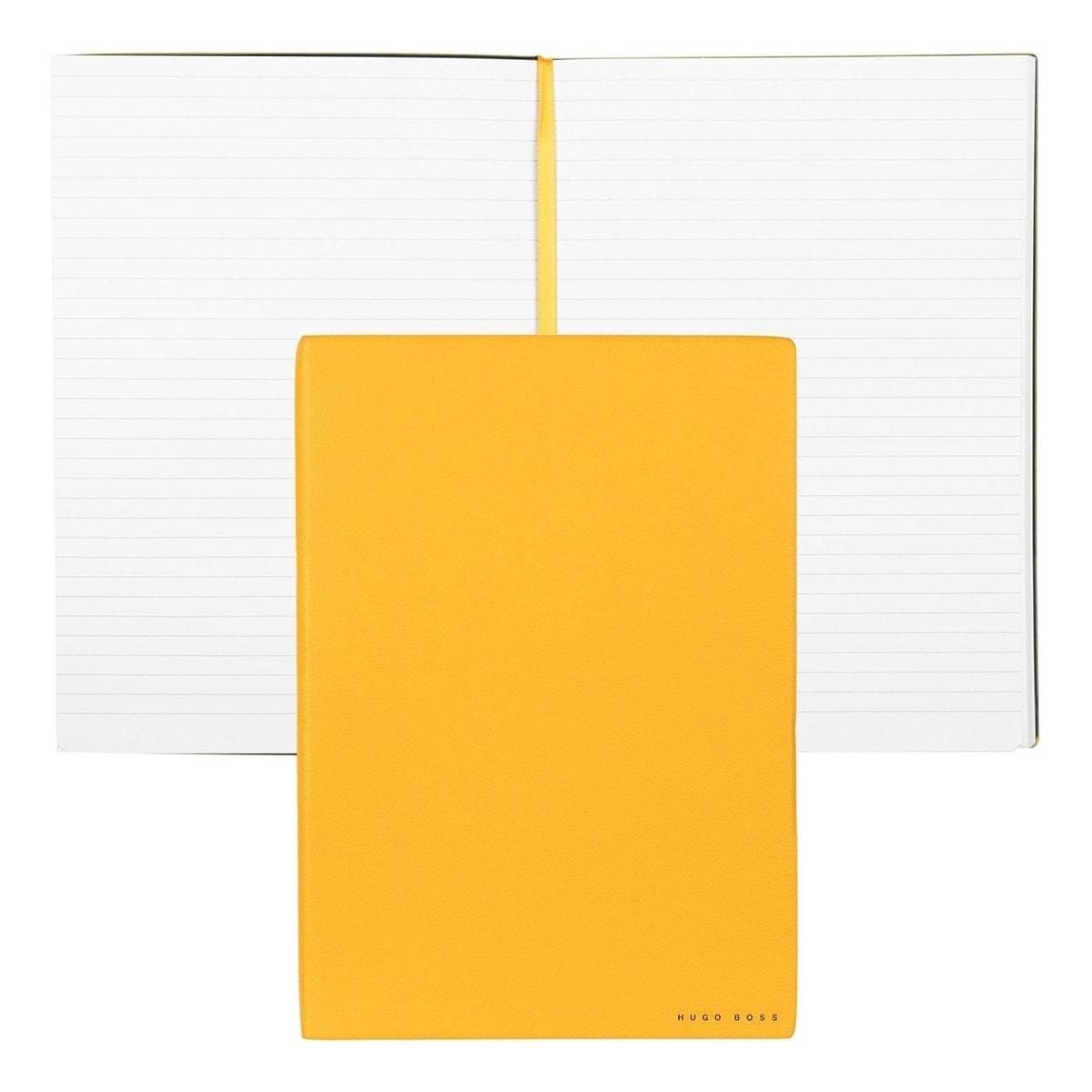 HUGO BOSS, Notizbuch Essential Storyline, B5 liniert weiss, gelb-1