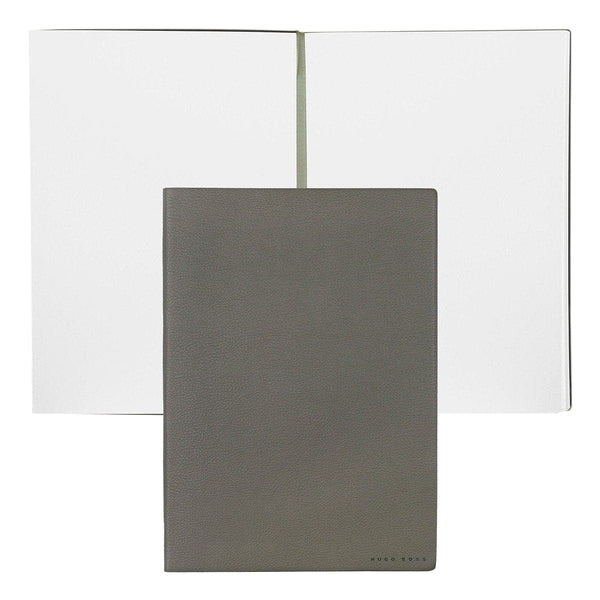 HUGO BOSS, Notizbuch Essential Storyline, B5 blanko weiss, khaki