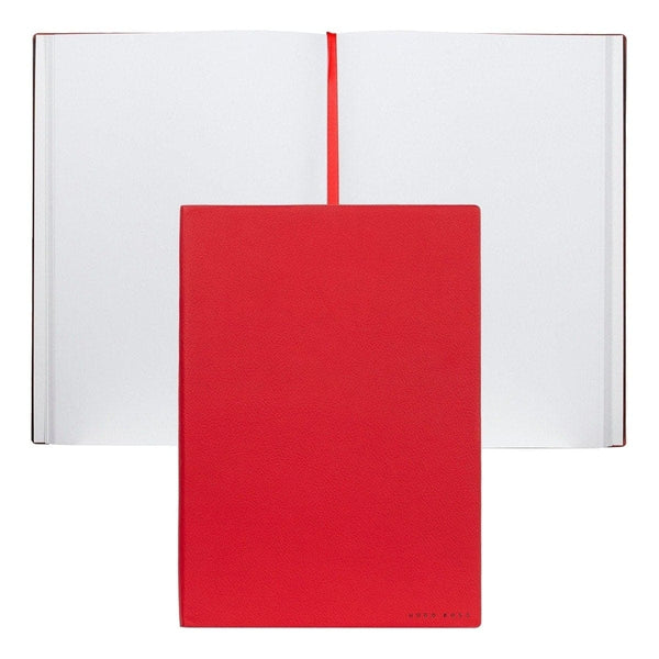 HUGO BOSS, carnet de notes Essential Storyline, B5 vierge blanc, rouge