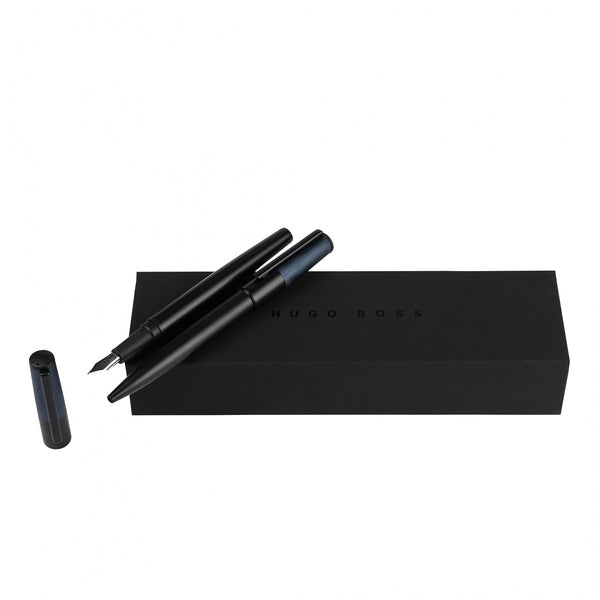 HUGO BOSS, Gift Set Fountain Pen & Ballpoint Pen, Gear Minimal (black & navy)