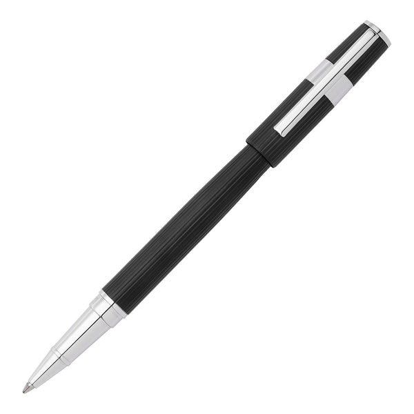 HUGO BOSS, Rollerball Pen Gear Pinstripe, Black/Chrome