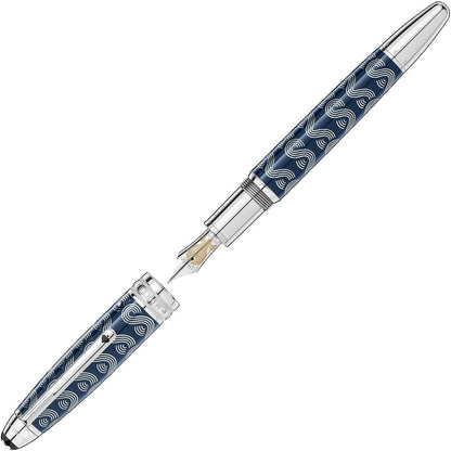 Montblanc, Füller, Meisterstück 146 Solitaire, In 80 Tagen um die Welt, blau-4