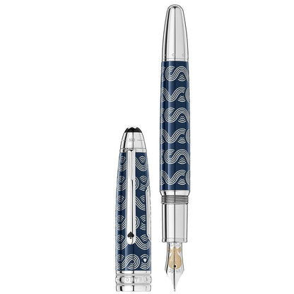 Montblanc, Füller, Meisterstück 146 Solitaire, In 80 Tagen um die Welt, blau-5