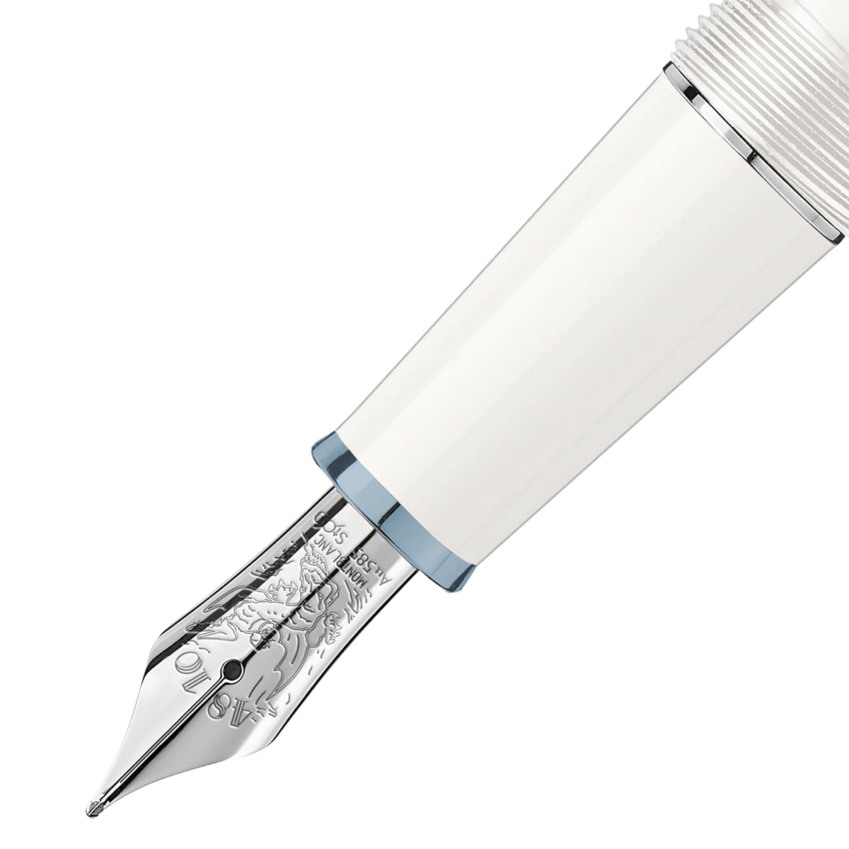 Montblanc Füller Federstärke Glacier 145 Classique Eisblaue Zierelemente 14K Feder Glacier White-2