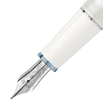Montblanc Füller Federstärke Glacier 145 Classique Eisblaue Zierelemente 14K Feder Glacier White-2