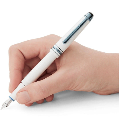 Montblanc Füller Federstärke Glacier 145 Classique Eisblaue Zierelemente 14K Feder Glacier White-4