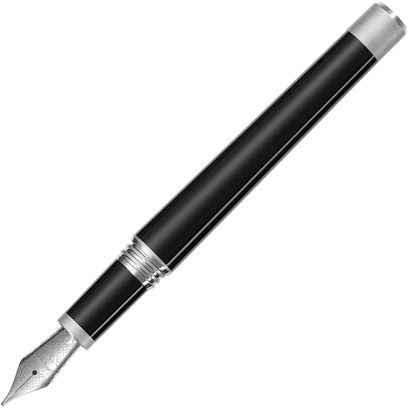 Montegrappa, Füller, Zero, Palladium plattiert, schwarz, 14 Karat Goldfeder-1