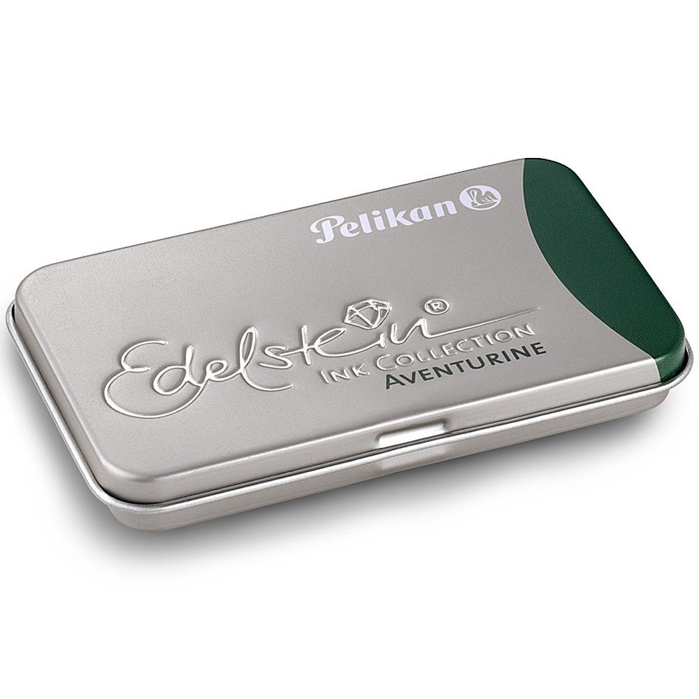 Pelikan, Tintenpatronen, Edelstein Tinte GTP/6 Aventurine im Metalletui-1