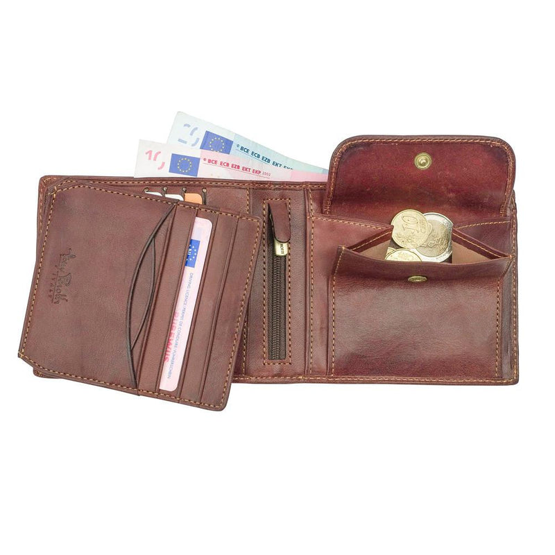 Tony Perotti, Brieftasche, mit Münzfach und extra Kreditkartenfächern, Vegetale, Dunkelbraun-1
