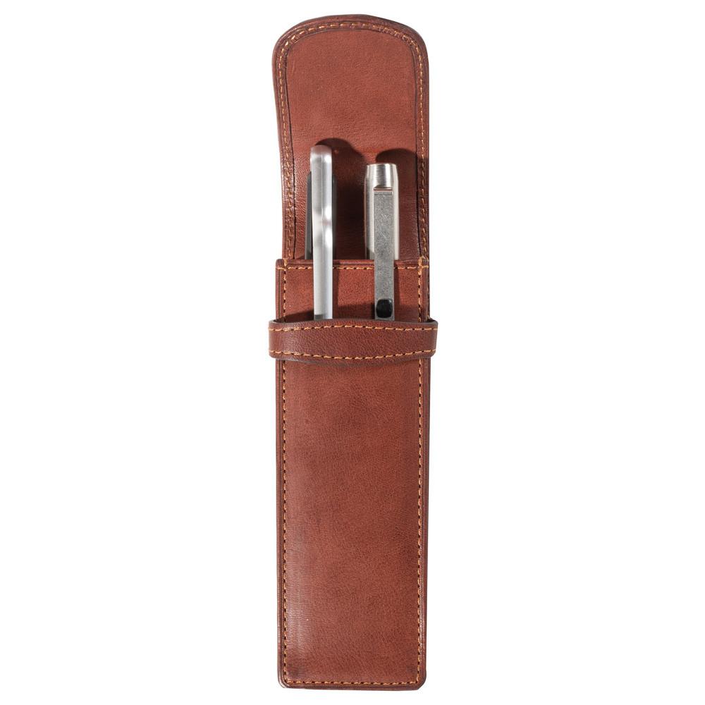 Tony Perotti, Stifteetui, für 2 Kugelschreiber, Vegetale, Dunkelbraun-1