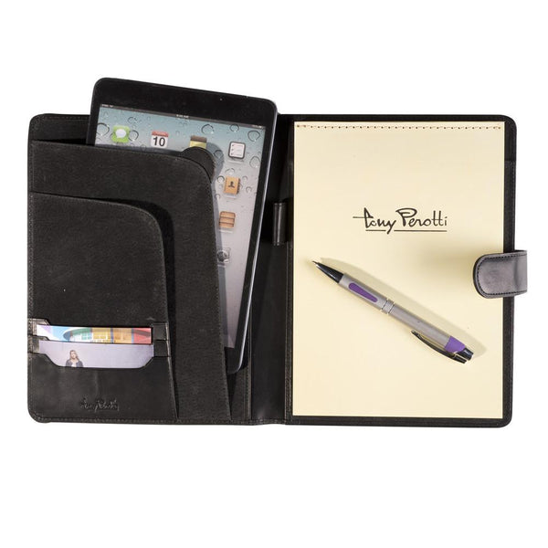 Tony Perotti, Schreibmappe Vegetale, mit Tabletfach A5, schwarz